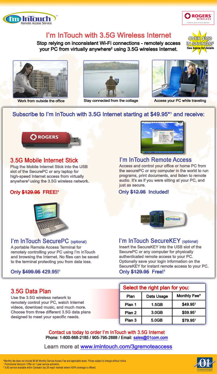 I'm InTouch with 3.5G Wireless Internet